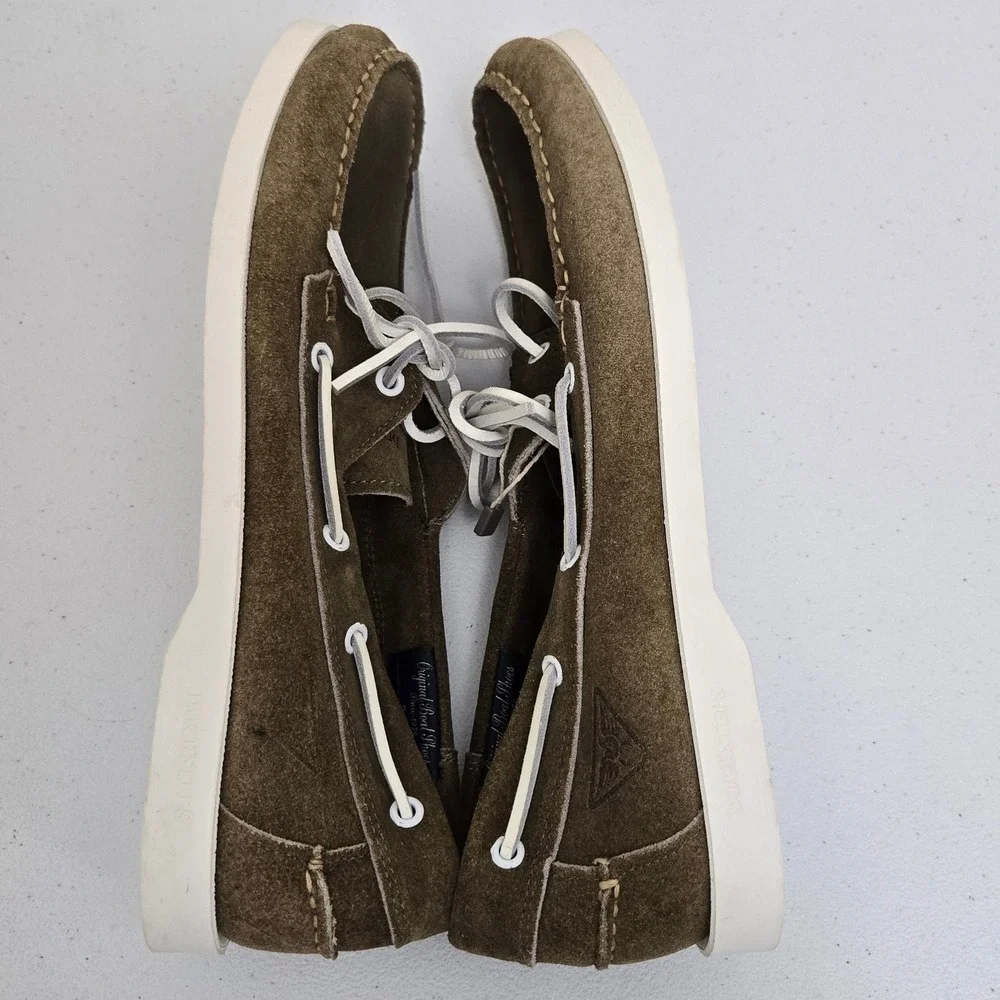 Docksteps Men's Brown Suede Boat Shoes Lace Up Casual Comfort‎ Size 44
